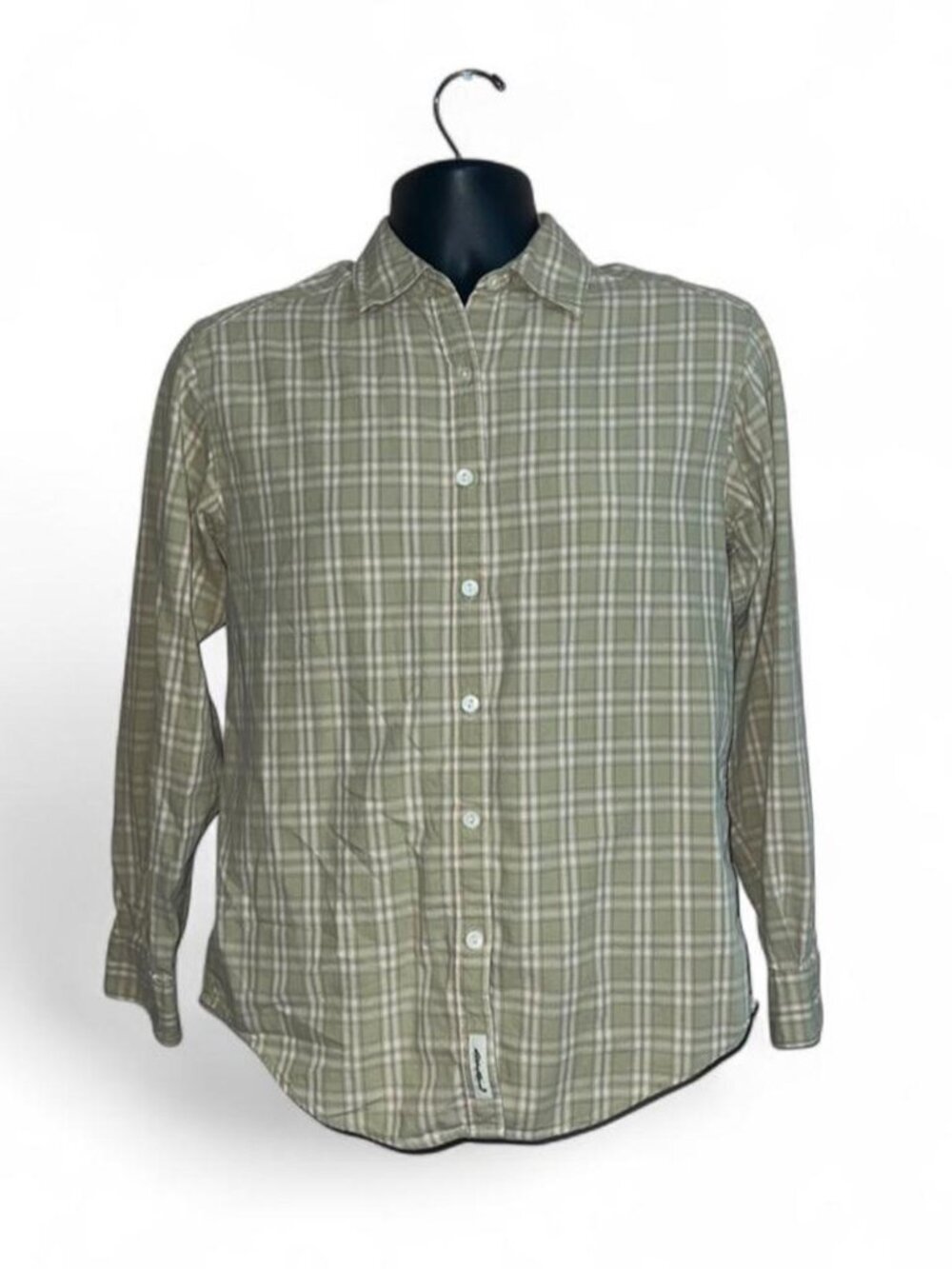 Eddie Bauer Men's Button Up Shirt Plaid Green Khaki Preppy XS - Picture 2 of 5